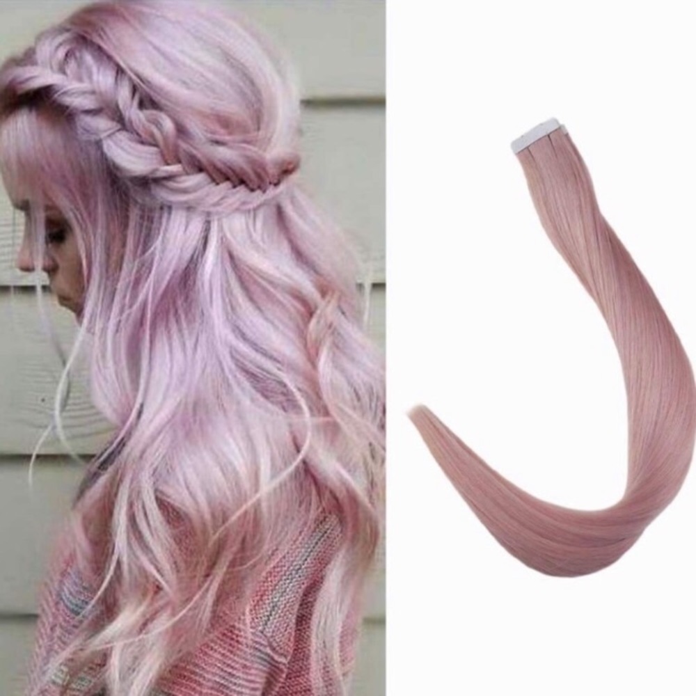 ✨ 18” ⭐️4 PACK LILAC PINK HUMAN HAIR TAPEINS NEW